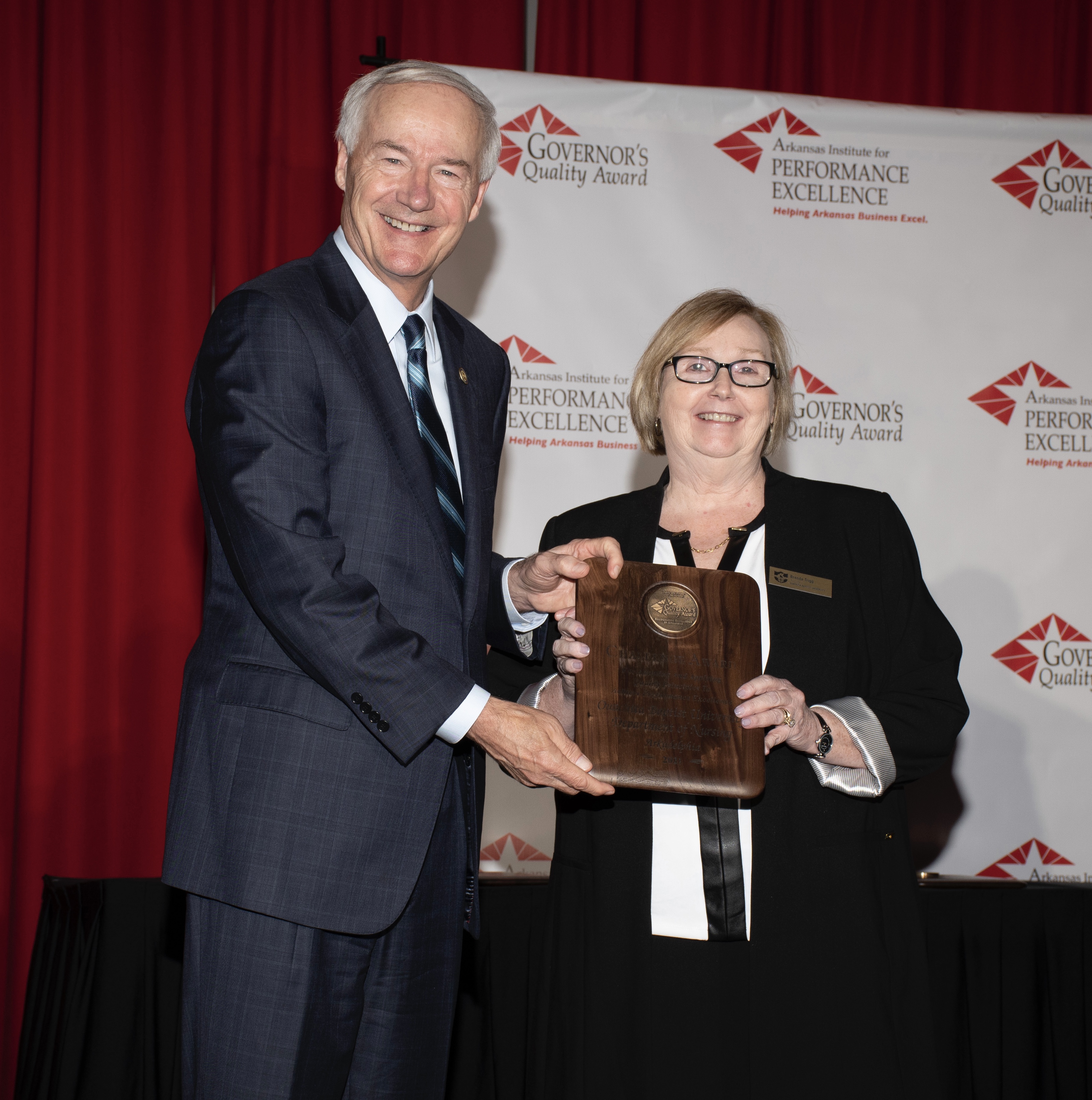 Gov. Asa Hutchinson and Dr. Brenda Trigg