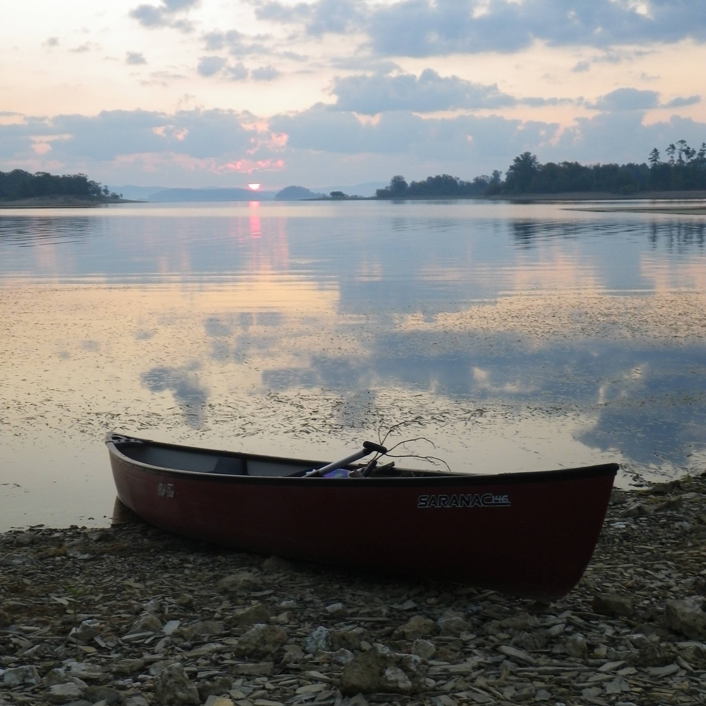 canoe on shoreline