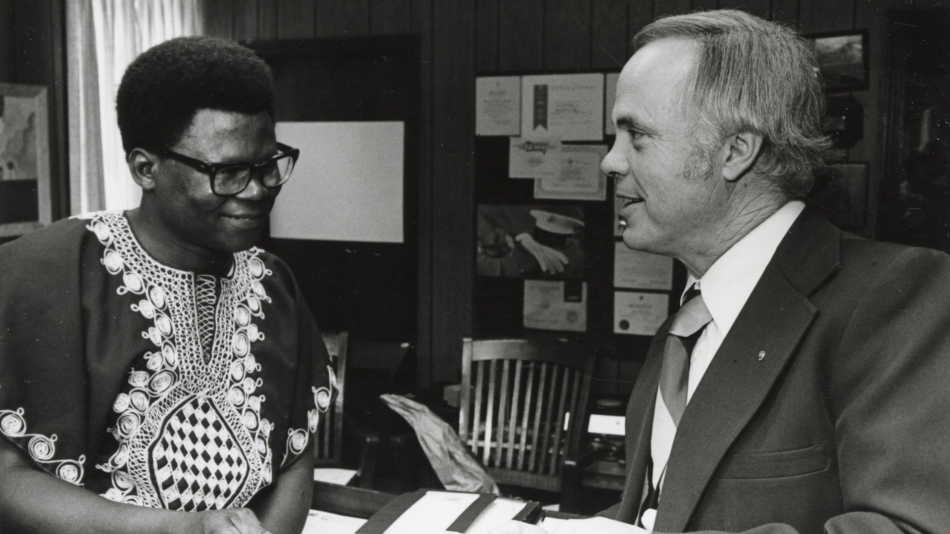 Bill Downs with a student