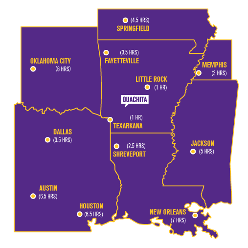 Distances from Ouachita