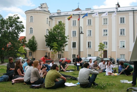 on the lawn